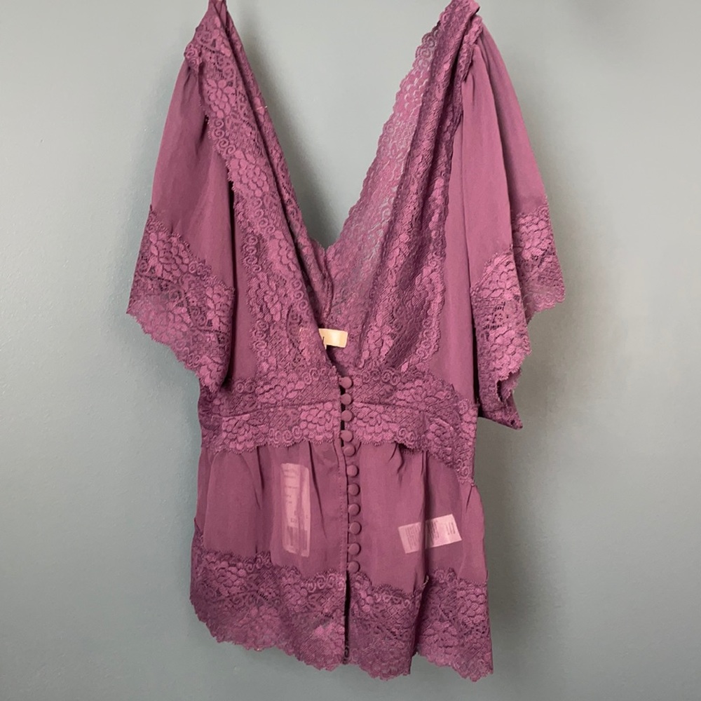XXI sheer purple crop top